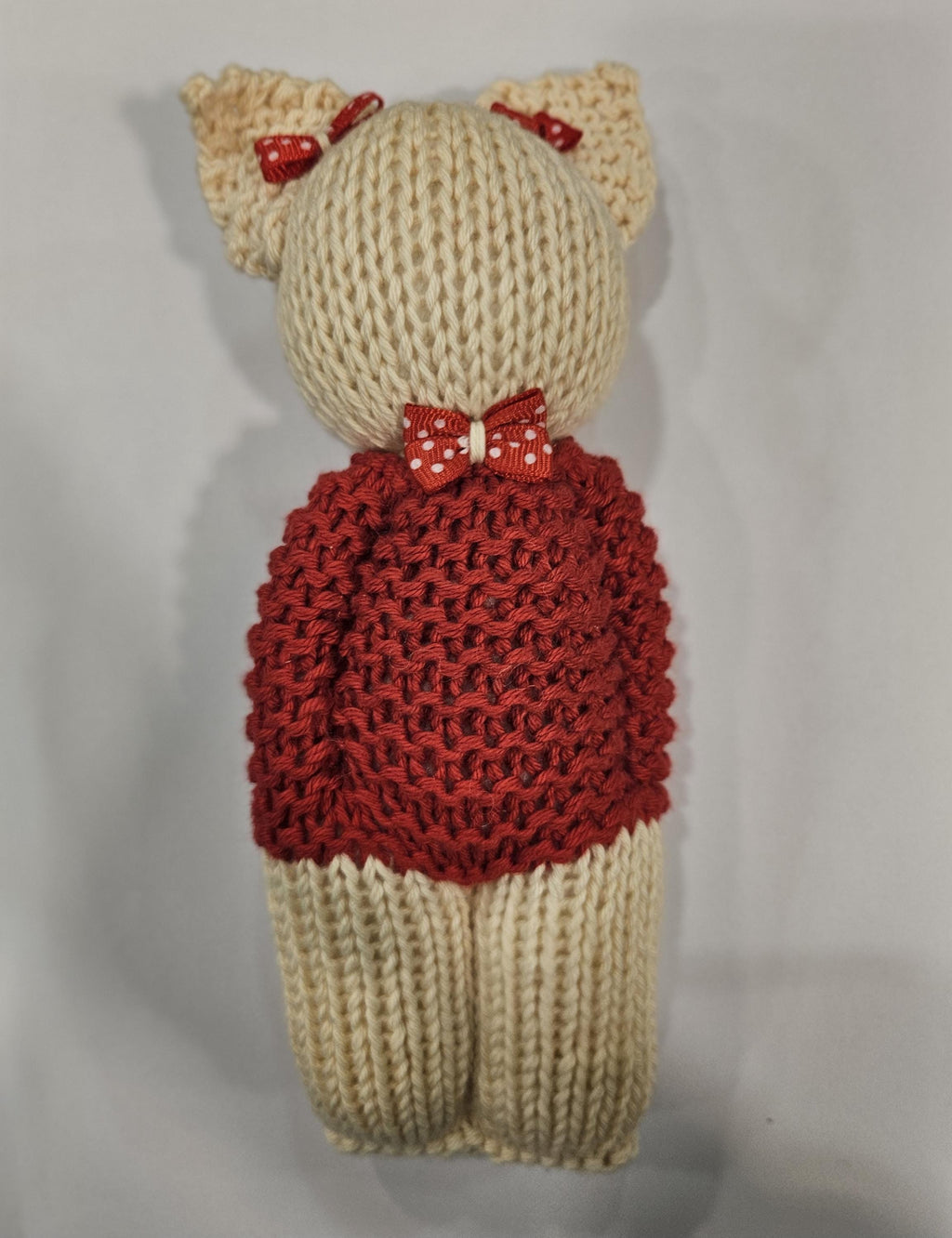Le doudou chat tricoté main
