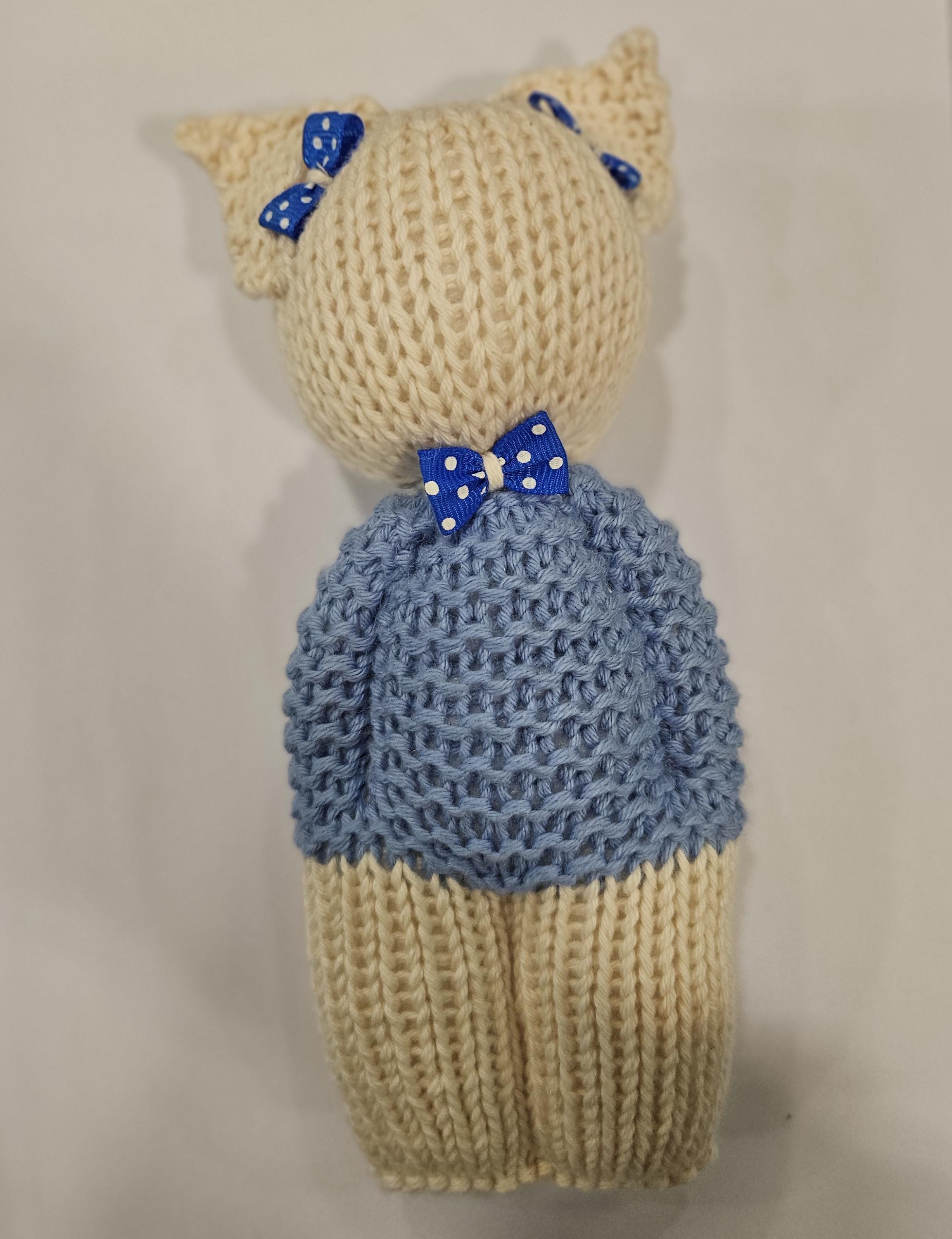 Le doudou chat tricoté main