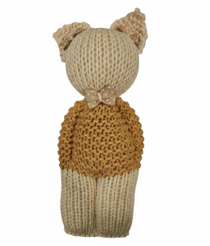 Le doudou chat tricoté main