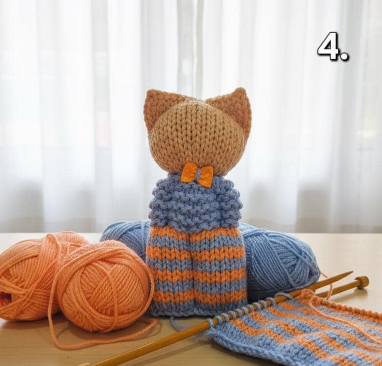 Chat Doudou au Tricot Handmade