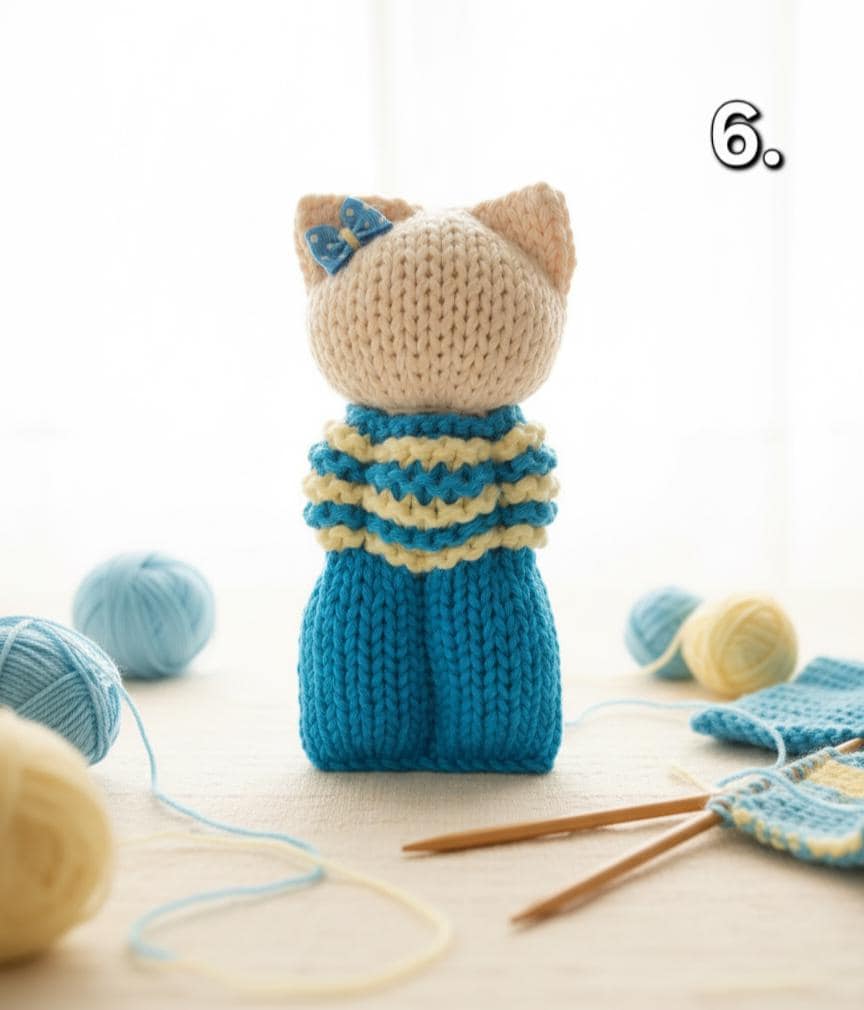 Chat Doudou au Tricot Handmade