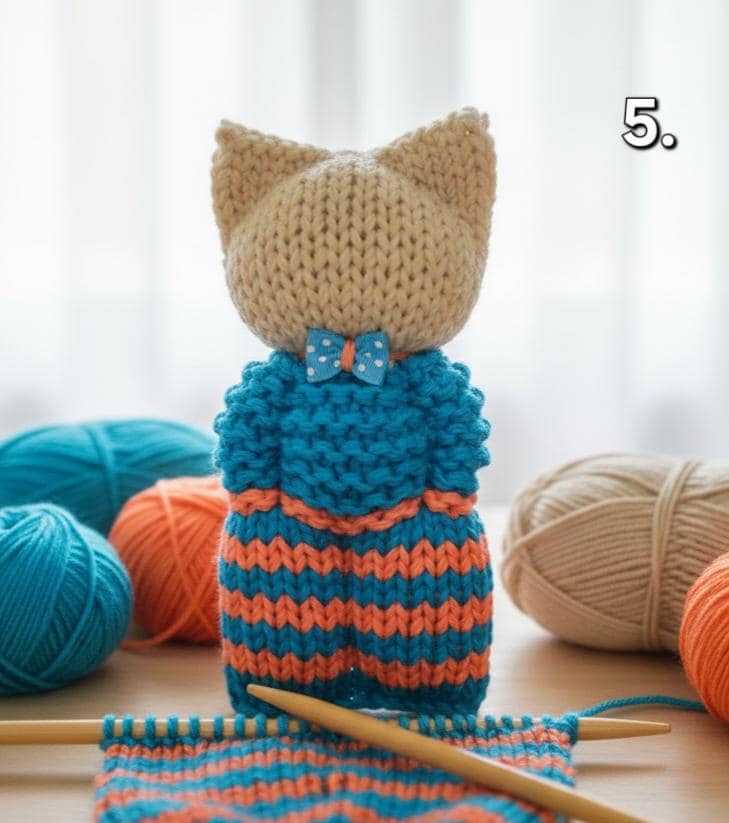 Chat Doudou au Tricot Handmade
