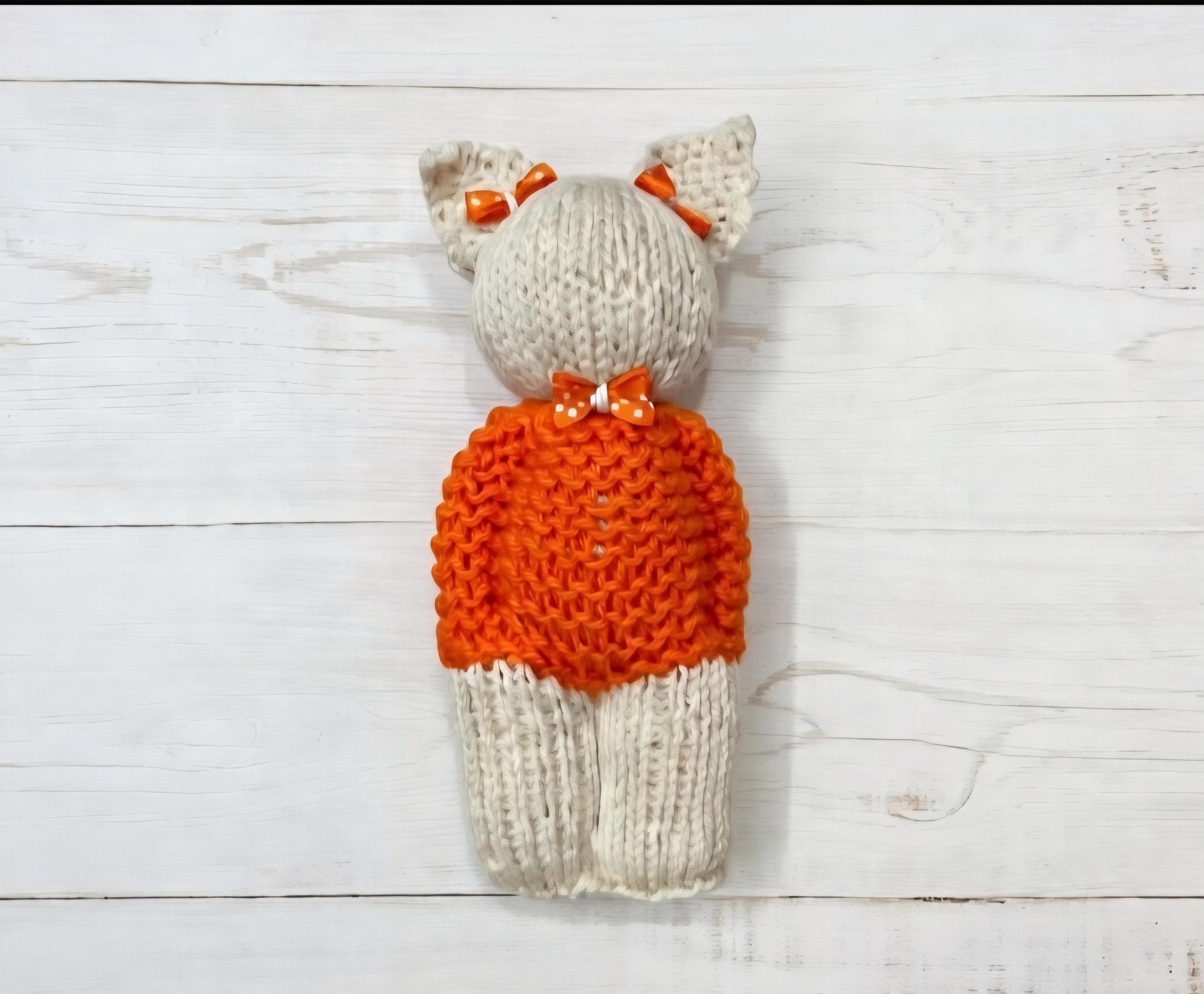 Le doudou chat tricoté main
