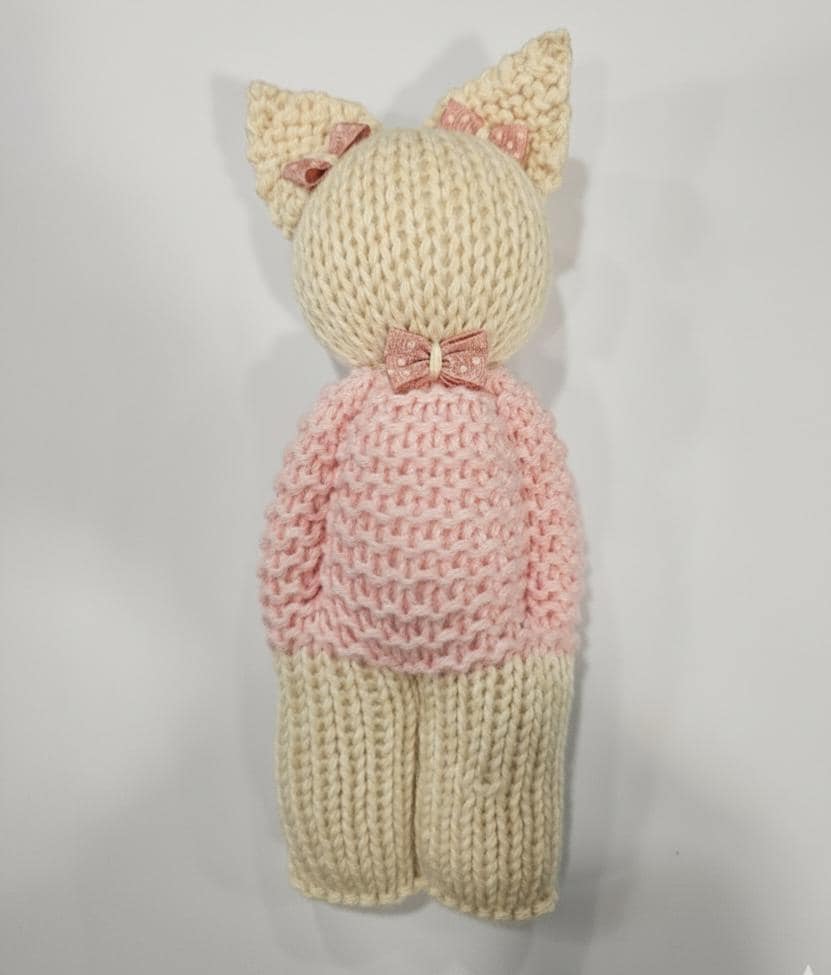 Le doudou chat tricoté main