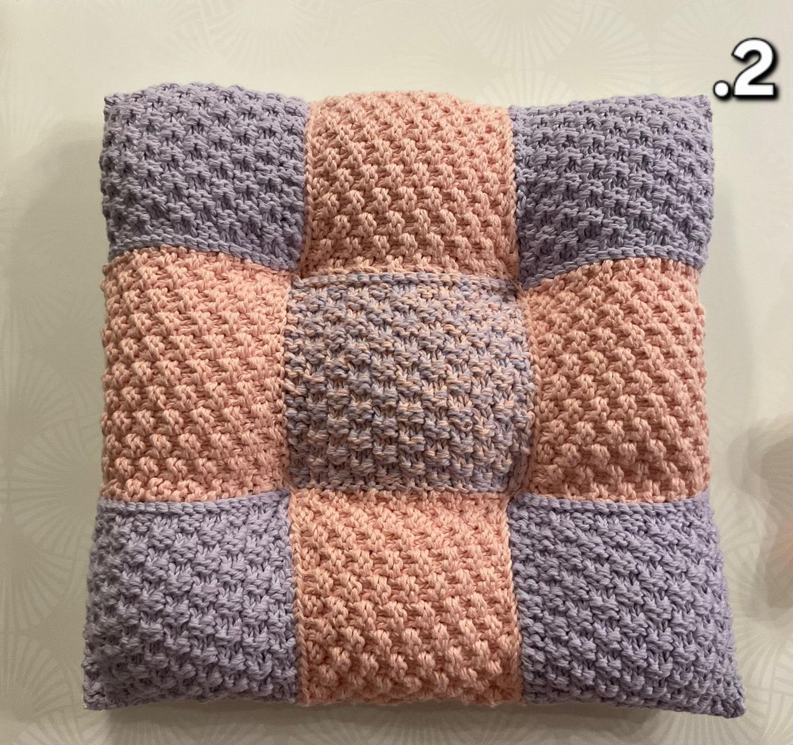 Coussin tricoter personnalisé 9 carrés