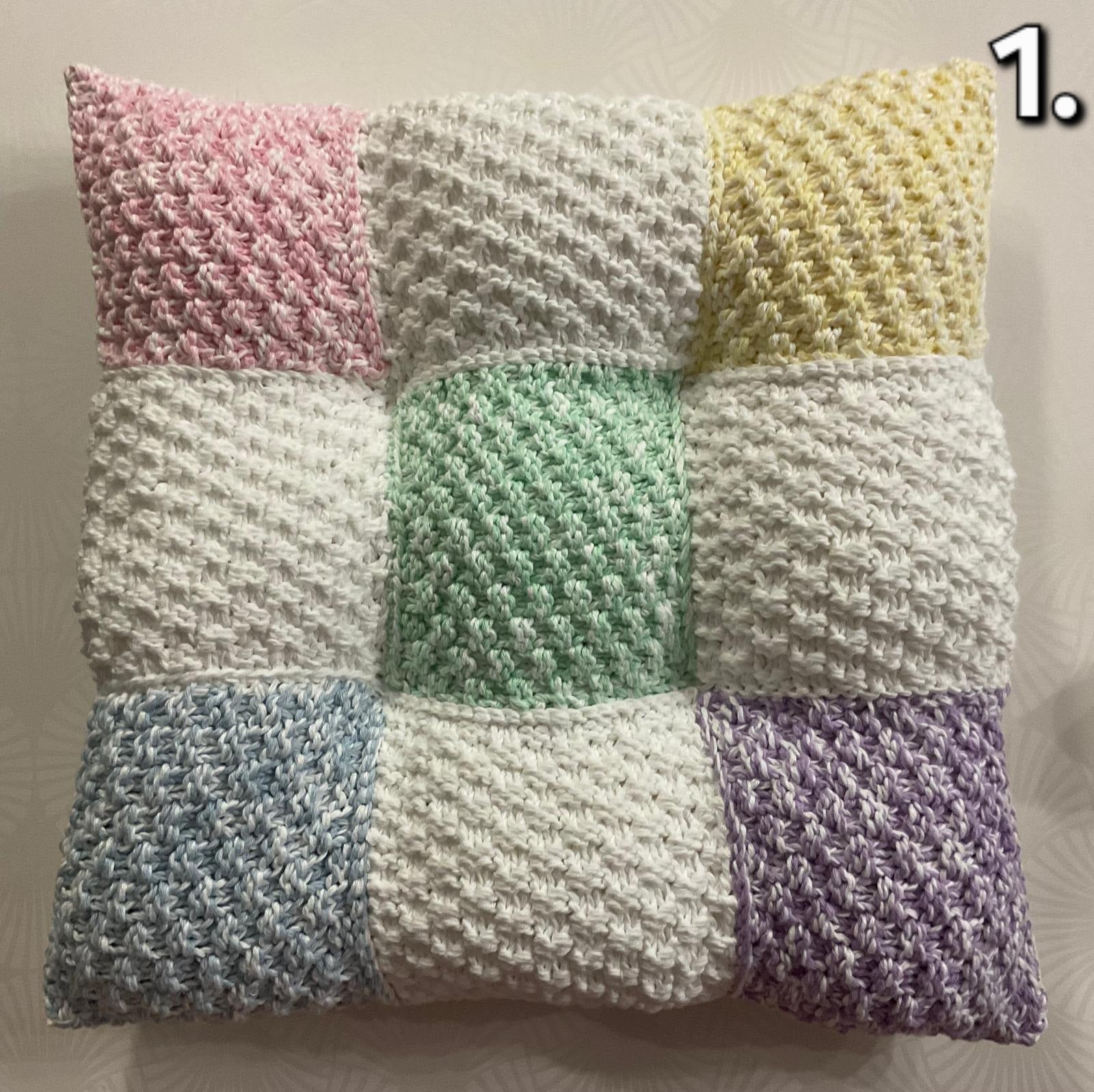 Coussin tricoter personnalisé 9 carrés