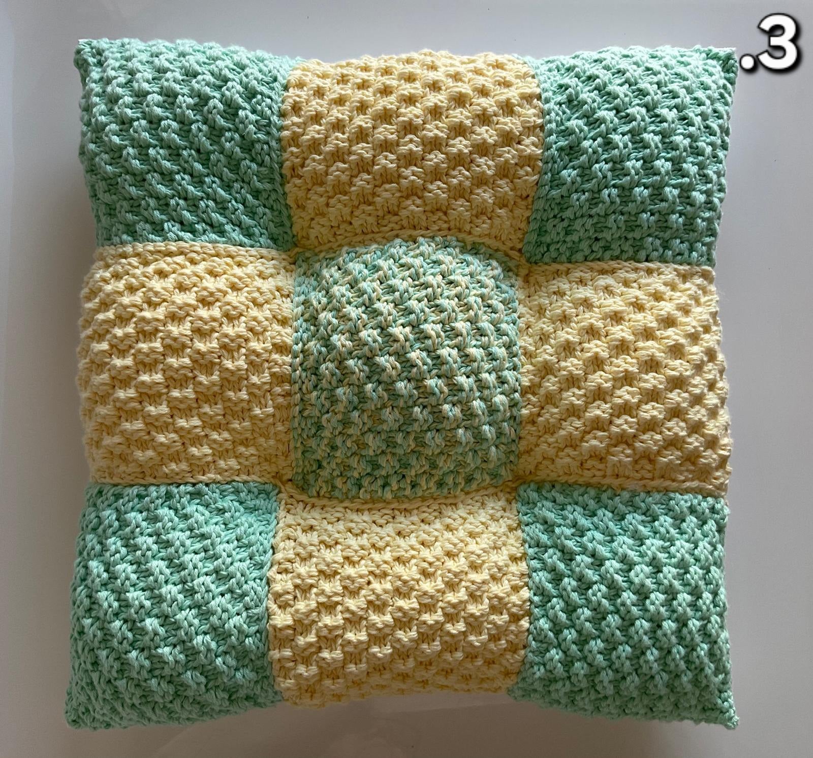 Coussin tricoter personnalisé 9 carrés